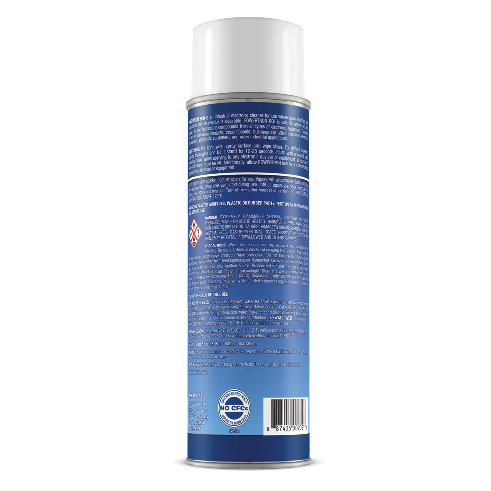 Fastserv Powertron 600 Industrial Electronic Cleaner - 16 Oz Net Weight Aerosol