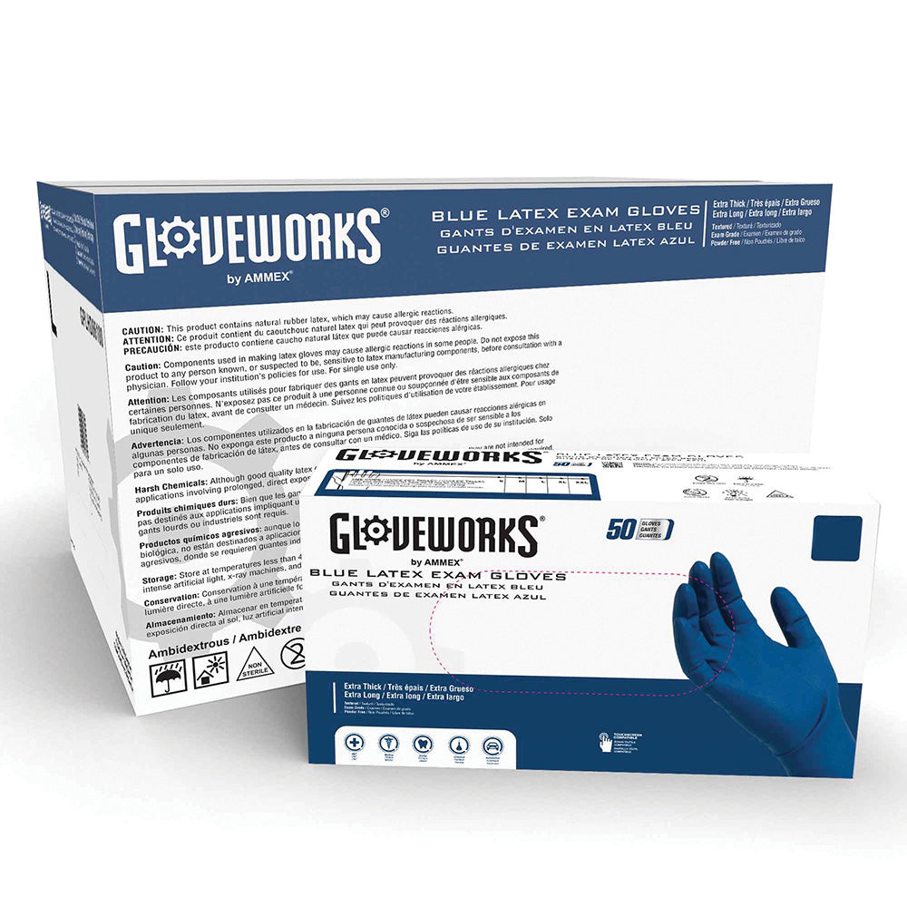 Ammex X-Large Gloveplus® Heavy-Duty Powder-Free Latex Exam Gloves