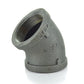3/8" Schedule 40 Female NPT Black Malleable Iron 45 Degree Elbow