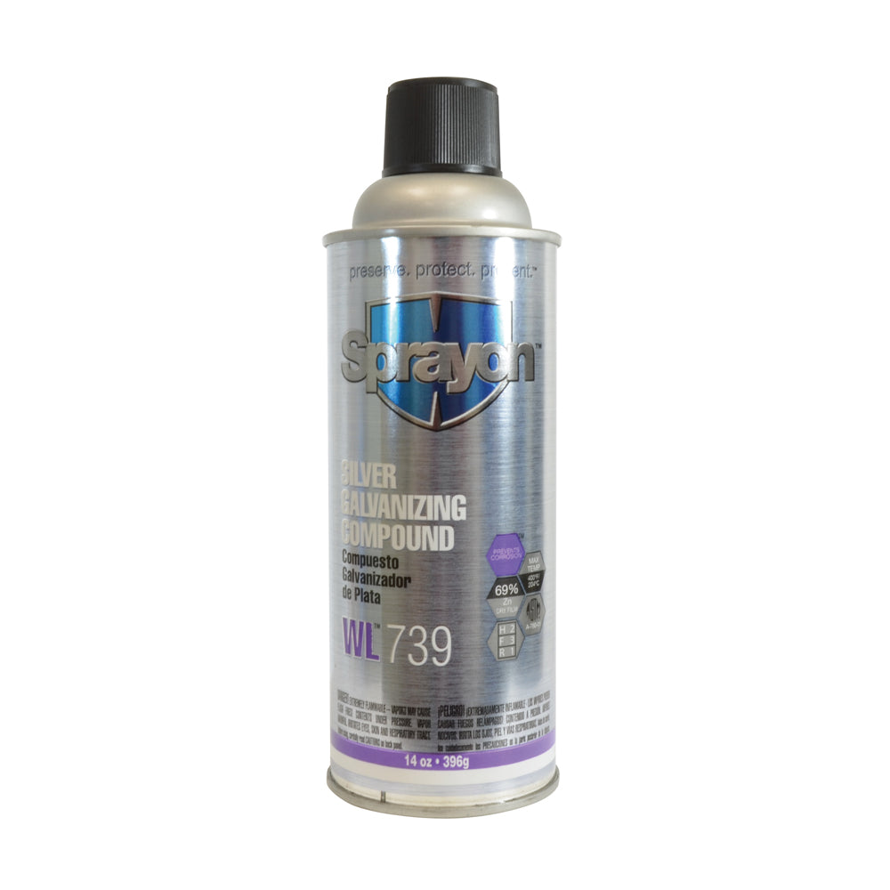 Sprayon WL739 Silver Galvanizing Compound Aerosol - 14 Oz Net Wt. - Aerosol