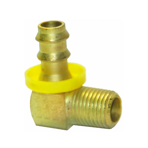 3/8 Inch X 1/8 Inch MPT X Barb Hose CA360 Brass Barb-Tite 90 Degree Male Pipe Rigid Elbow