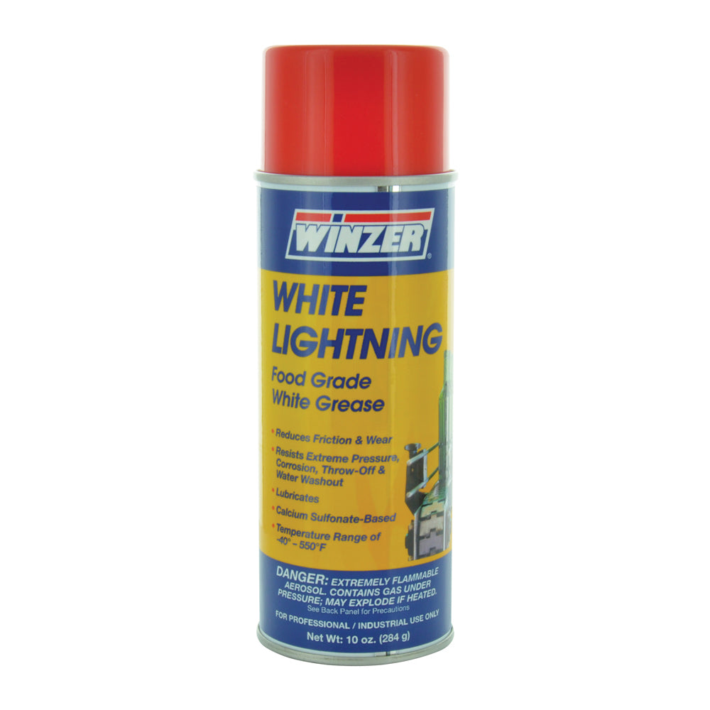 Winzer White Lightning Food Grade White Grease - 10 Oz Net Weight - Aerosol