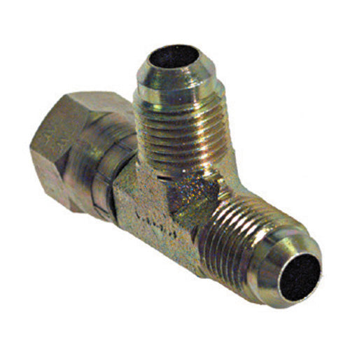 1/2 Inch 10000 Psi Zinc Plated Carbon Steel Swivel Nut Run Tee