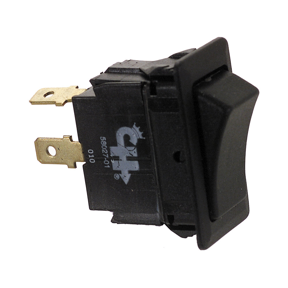 24 Volt Dc Single-Pole Single-Throw (SPST) Momentary On-Off Two Blade Terminal Non-Glare Matte Black Plastic Switch