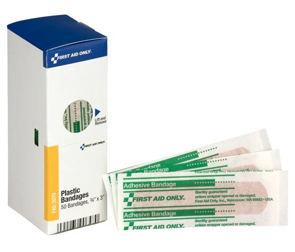Adhes Plast Band- 3/4"X3"- 50