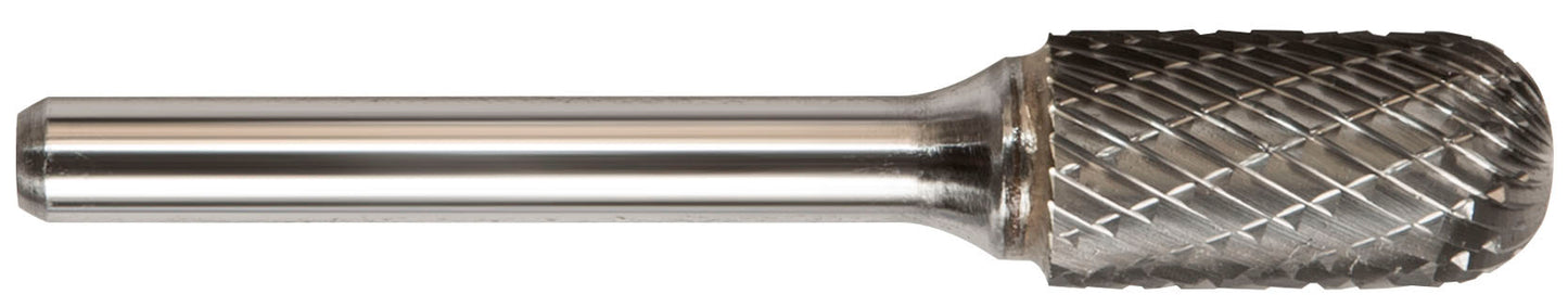 1/2 Inch Cylindrical Ball Nose 1/4 Inch Shank Sc-5 Carbide Bur