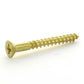 #14 x 1-1/4 Inch Plain Brass Phillips Flat Head Wood Screw