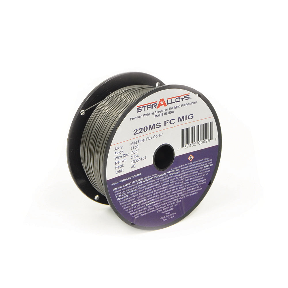 Star-Alloys 0.030 Inch 220Ms Mild Steel Flux Cored Mig Wire - 2 Lb