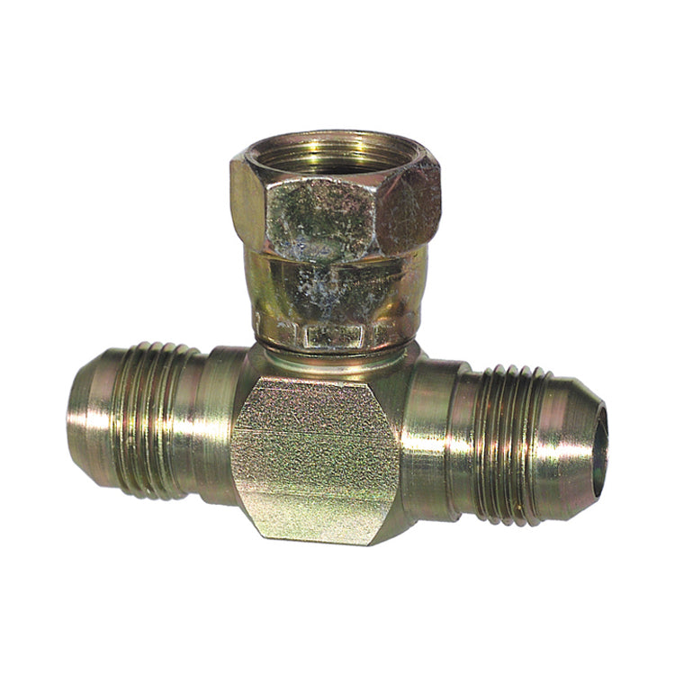 3/4 Inch 5000 Psi Zinc Plated Carbon Steel JIC 37Degree Swivel Nut Branch Tee