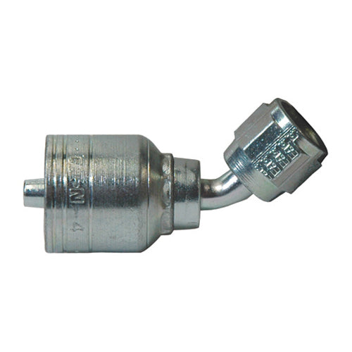 3/4 Inch x Jic 37 Degree Female Swivel 45 Degree Tube Elbow Yellow Zinc Z Series Weathergrip Crimp