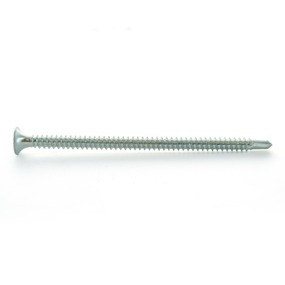 #8 x 2-3/8 Inch Coarse #2 Point #2 Phillips Drive Bugle Head Zinc Plated Steel Drywall Self-Drilling Tek Screw