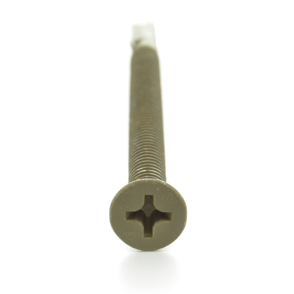 1/4-20 x 2-3/4 Inch Coated Steel #4 Point Flat - Countersunk Head Self-Drilling Tek Screw With Wings