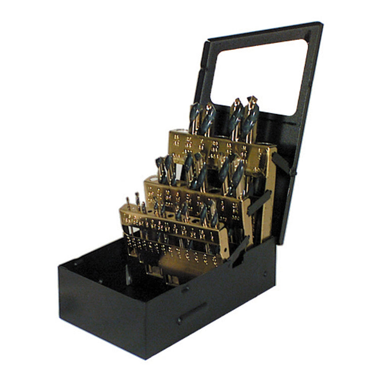 21 Piece Gold High Molybdenum Tool Steel Jobber Length Drill Set With Metal Index