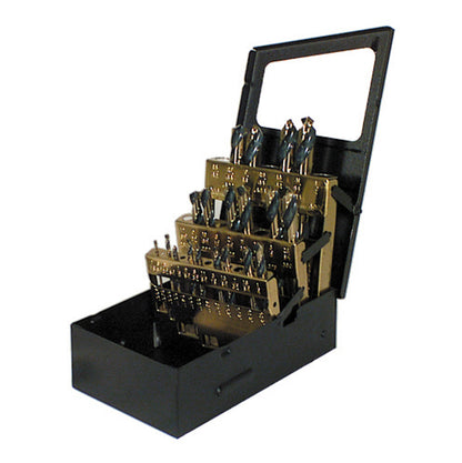 21 Piece Gold High Molybdenum Tool Steel Jobber Length Drill Set With Metal Index