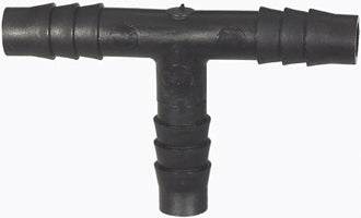 5/16 Inch x 5/16 Inch x 5/16 Inch Black Nylon Vacuum and Washer Hose Barbed Tee Connector