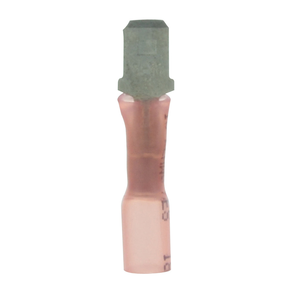 22-18 Gauge Lead Free Heat Shrink- Crimp & Solder Male Disconnect 1/4 Inch Tab Red