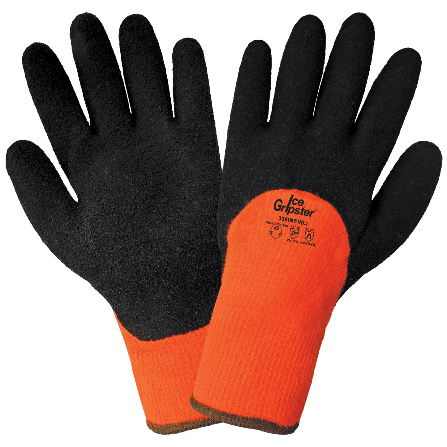 Three-Quarter Foam Rubber Coated Palm High-Visibility Low Temp Gloves w Cut,Abrasion,& Puncture Resistance X-Large