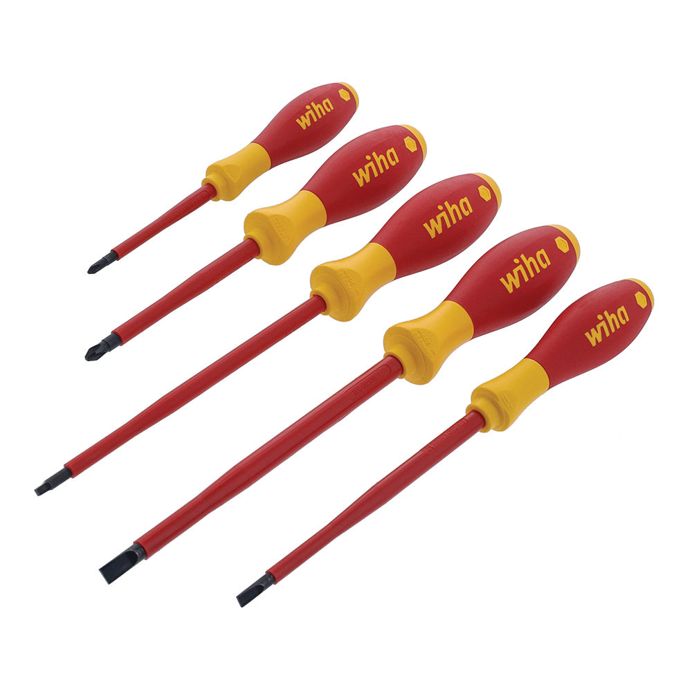 5 Piece Insulated Softfinish Slotted/Phillips/Square Screwdriver Set