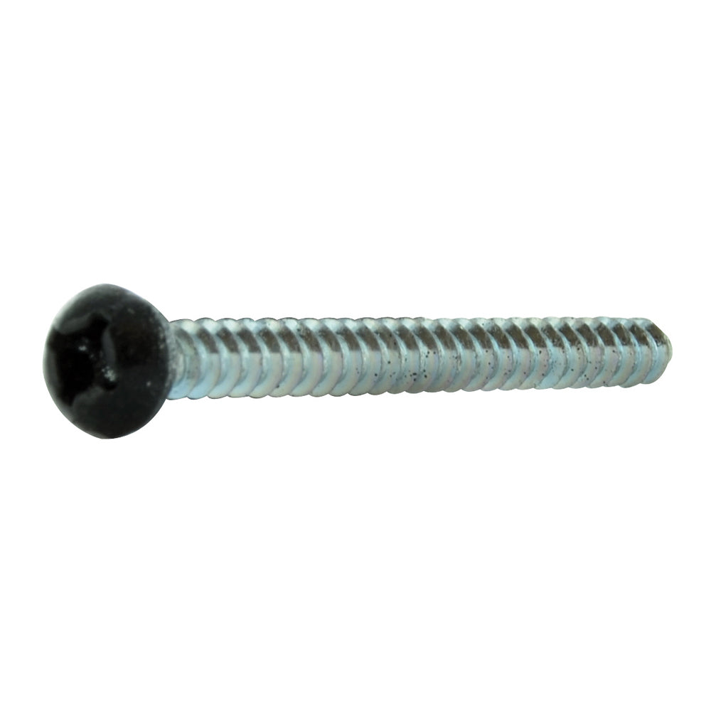 #8-15 x 1 Inch Black Powder Coated Type A Square Drive Pan Head Self-Tapping Sheet Metal Screw