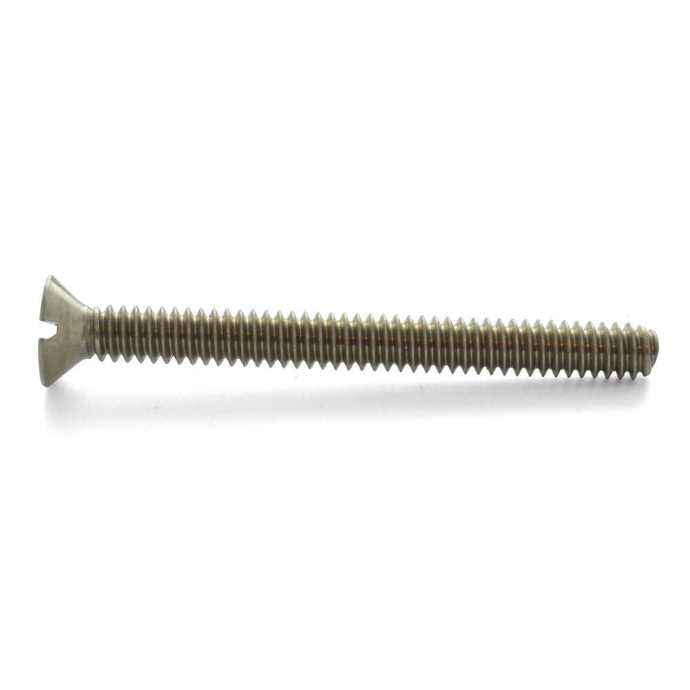 #8-32 x 1/4 Inch Coarse Plain 18-8 (A2) Stainless Steel Slotted Drive Flat Countersunk Head Machine Screw