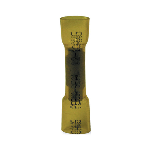 12-10 Gauge Butt Connector Crimp Heat Shrink Insulated Yellow