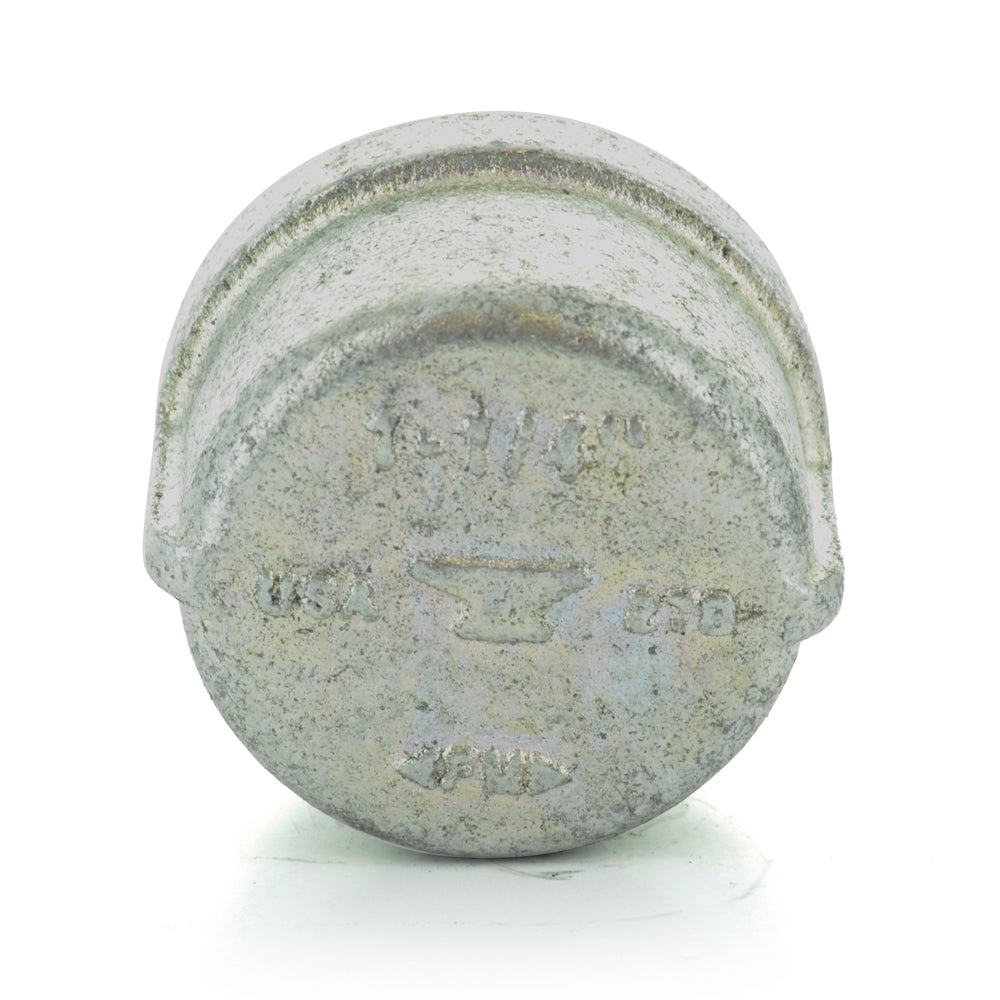 1-1/4" Schedule 40 Malleable Iron Welded Cap Galvanized Made In USA