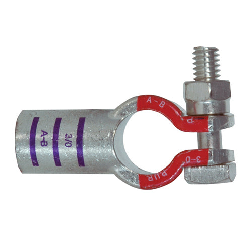 3/0 Awg Purple A-B Electro-Tin Plated Solid Cast Copper Heavy Duty Positive Eco-Max� Straight Battery Terminal