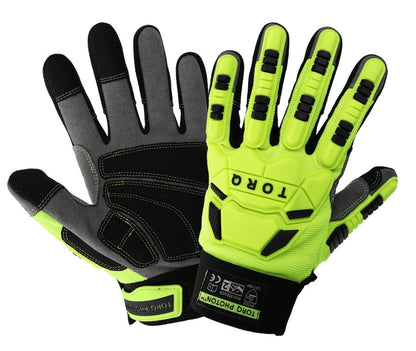 Torq Photon™ High-Visibility Mechanic Gloves With Enhanced Impact And Abrasion Protection - X-Large