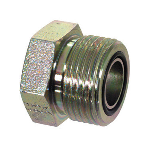 1-1/4 Inch 6000 Psi Zinc Plated Steel Flat Face O-Ring Adapter - Plug