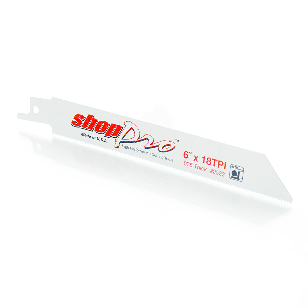 ShopPro 6 x 3/4 x .035 Cobalt Metal Cutting Reciprocating Saw Blade - 18 Tpi