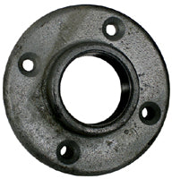 3/4" Threaded Schedule 40 Black Malleable Iron Floor Flange
