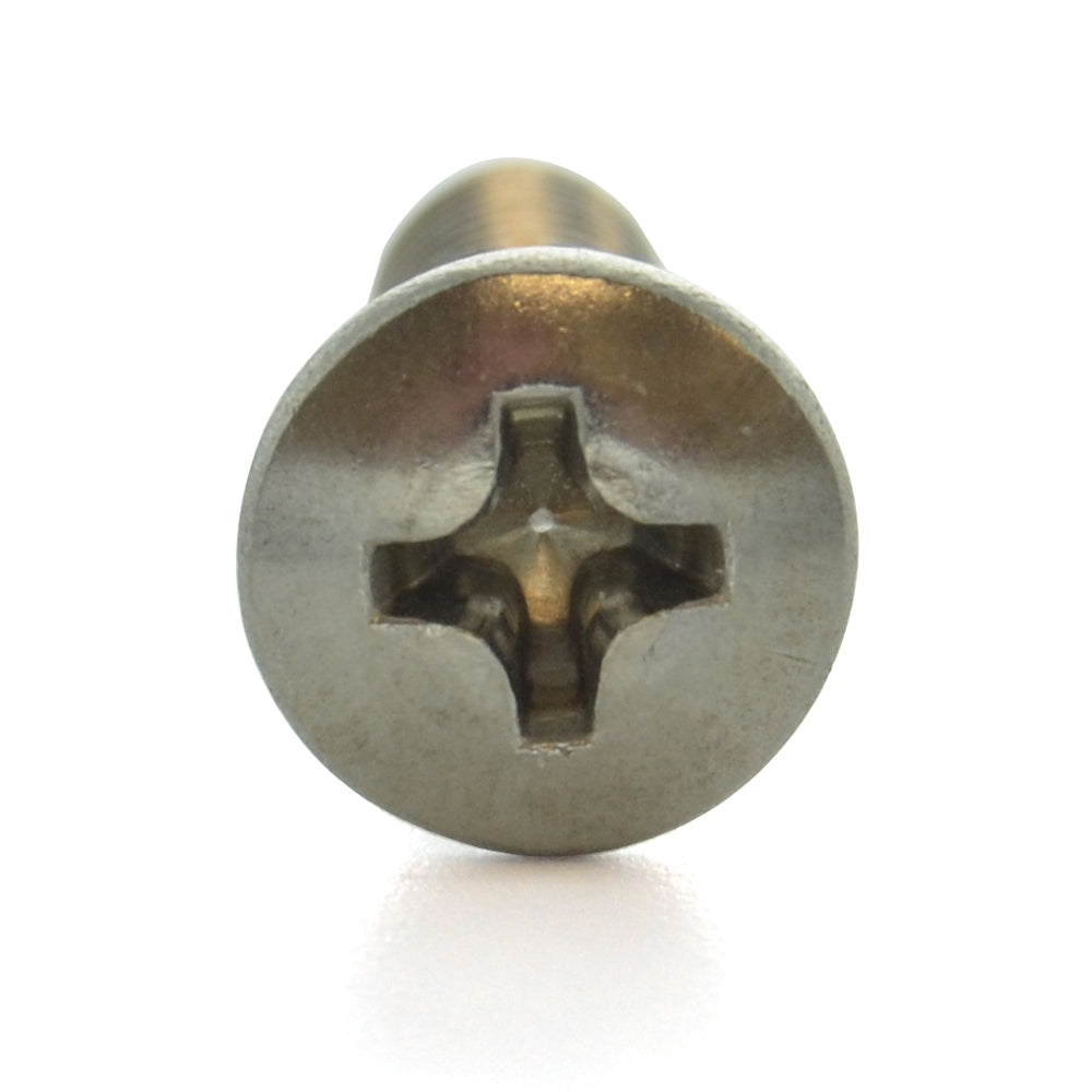 1/4-20 x 7/8 Inch Coarse Plain 18-8 (A2) Stainless Steel #3 Phillips Drive Oval Countersunk Head Machine Screw