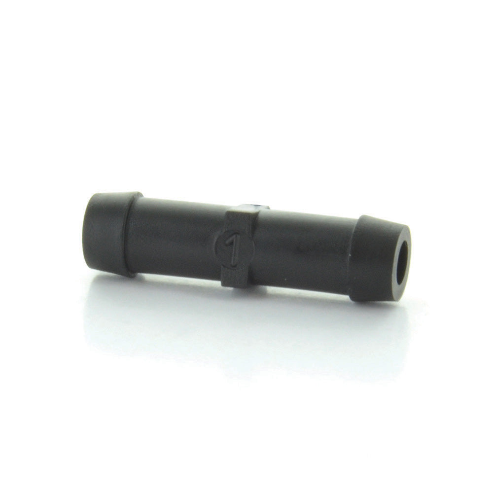 1/8 Inch x 1/8 Inch Vacuum and Washer Hose Line Connector Black