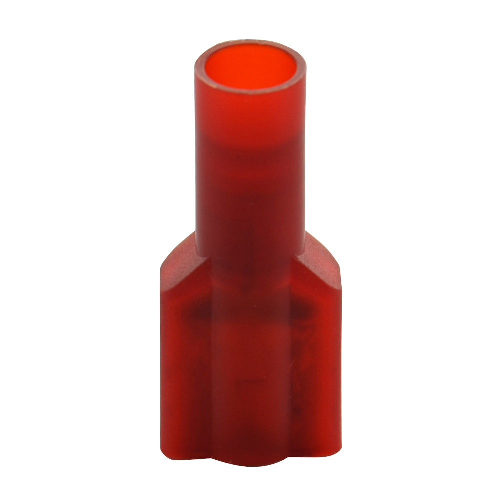 22-18 Awg 1/4 Inch X 0.032 Inch Tab Red Nylon Insulated Fully Insulated Push-On Female Quick Slide Disconnect
