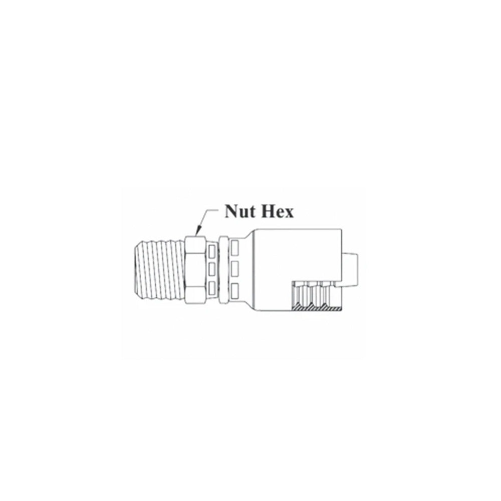 3/8 Inch Hose X 3/8-18 NPTF (National Pipe Taper Fuel) Male Swivel