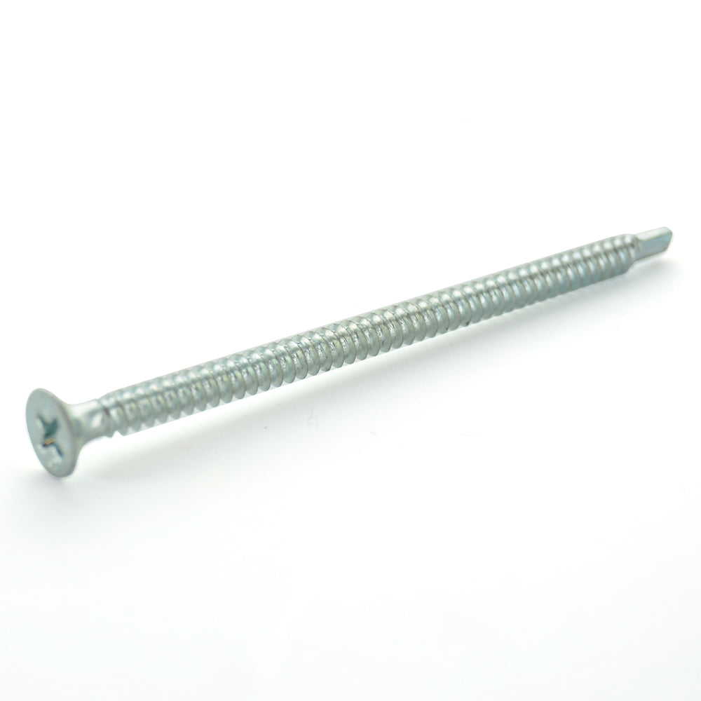 #8 x 3 Inch #2 Point #2 Phillips Drive Bugle Head Zinc Plated Steel Drywall Self-Drilling Tek Screw