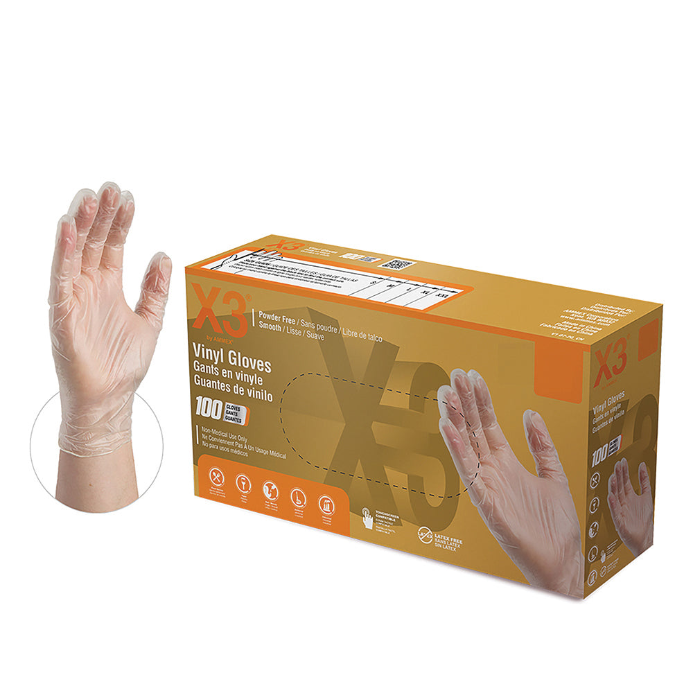 Ammex Industrial Grade Vinyl Disposable Gloves Large