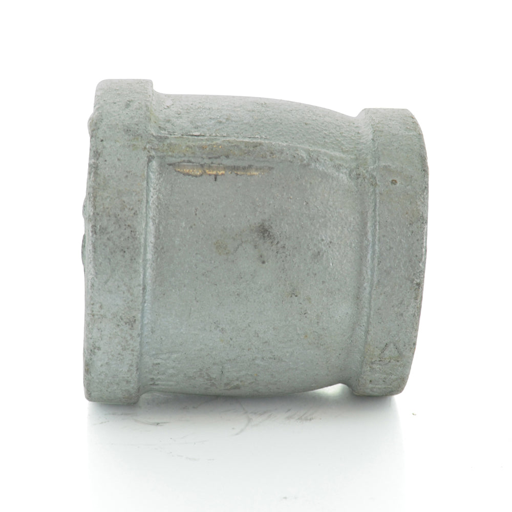 1-1/2" X 1-1/4" Schedule 40 Malleable Iron Welded Reducing Coupling Galvanized Made In USA
