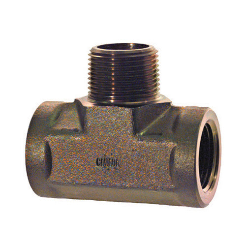 1/4 Inch 6000 Psi Zinc Plated Yellow Dichromate Carbon Steel Pipe Male Branch Tee