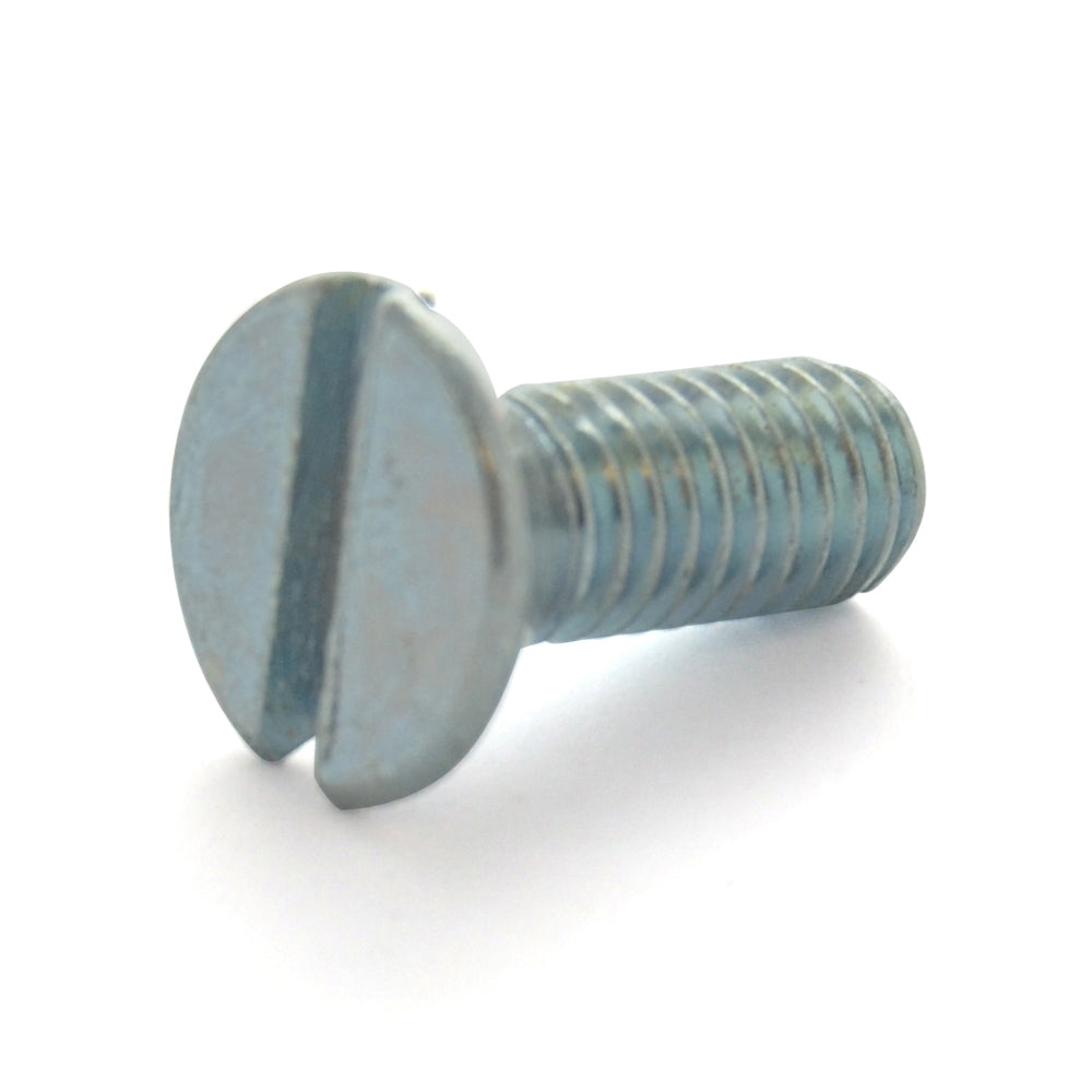 #10-32 x 1 Inch Fine Zinc Plated Steel Slotted Drive Flat Countersunk Head Machine Screw