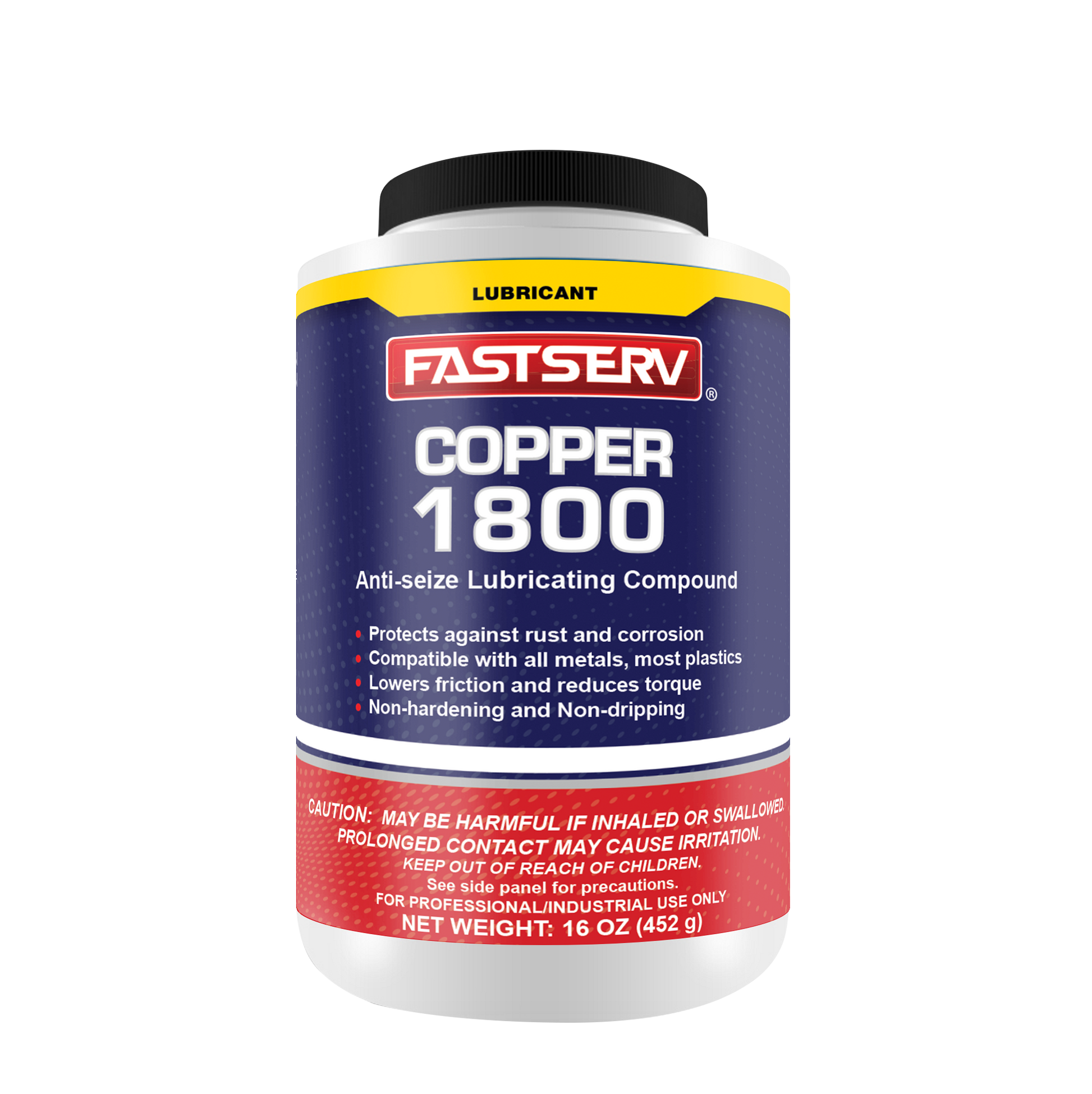 Fastserv Copper 1800 Anti-Seize Lubricant Compound - 16 Oz Net Weight, Brush Top