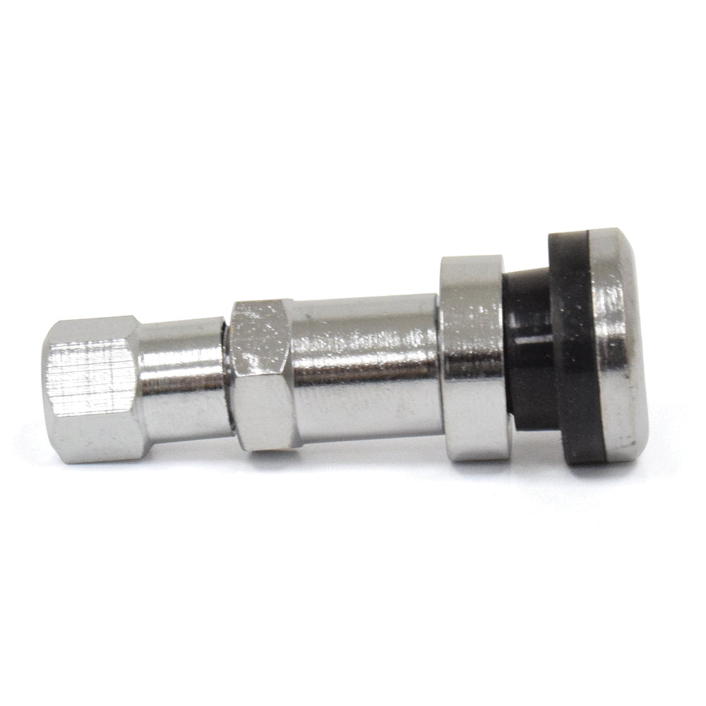 0.453 x 1-1/2" Bolt-In Tire Valve Chrome Plated For Ford “F" Series Trucks With 16" Dual Wheels