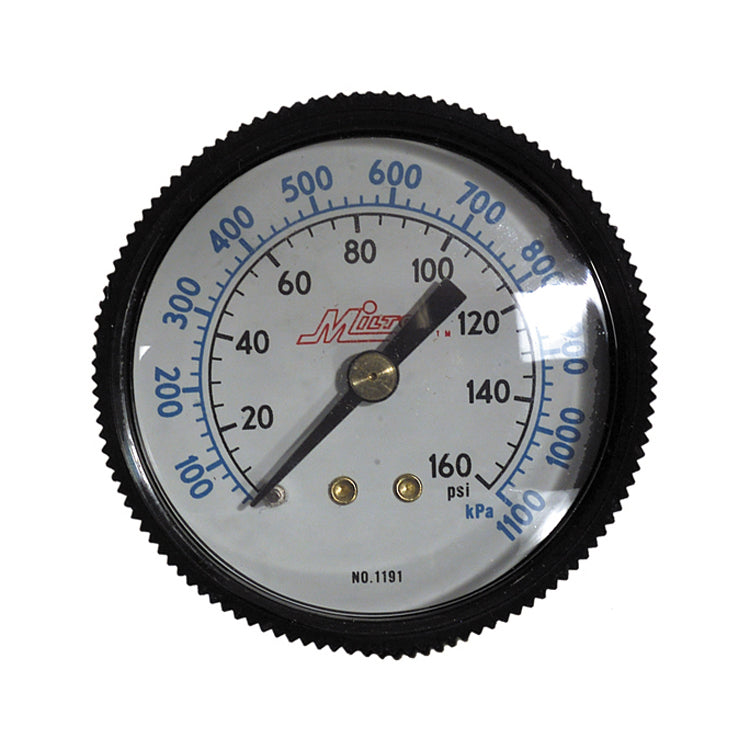 1/4 Inch NPT 0 - 160 Psi Abs Case Polycarbonate Lens Center Back Mount Air Line Dial Pressure Gauge