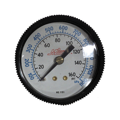 1/4 Inch NPT 0 - 160 Psi Abs Case Polycarbonate Lens Center Back Mount Air Line Dial Pressure Gauge