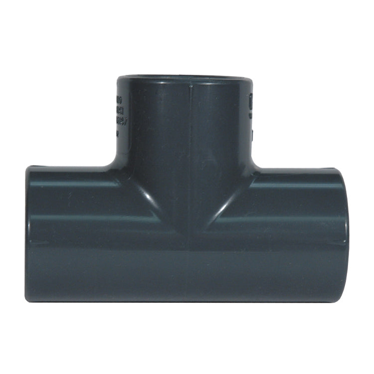 1-1/2 Inch Socket Sch 80 Dark Gray Pvc Tee