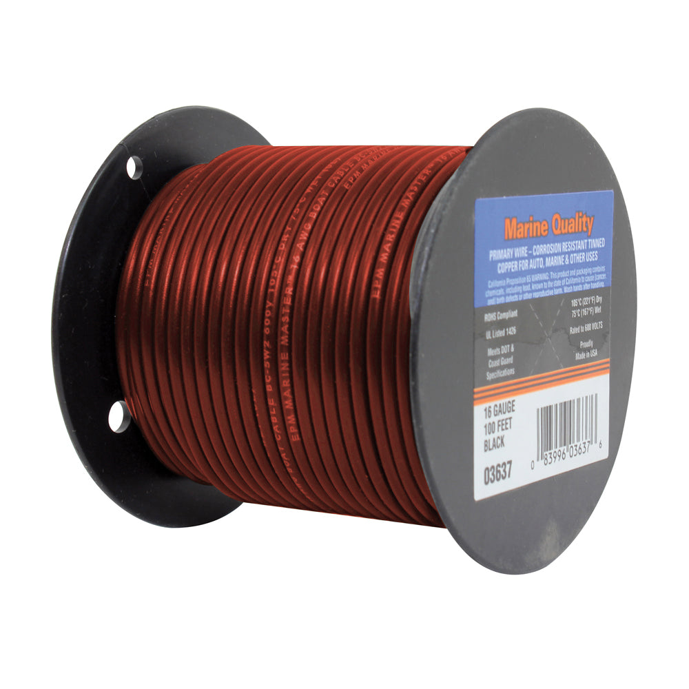 16 Ga Boat Cable Red 100' Roll