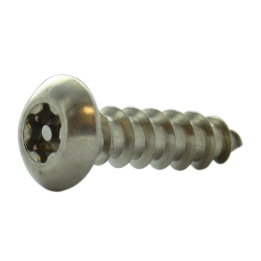 #10 x 3/4 Inch Stainless Steel Torx Pin Button Head Tamper Resistant Sheet Metal Screw