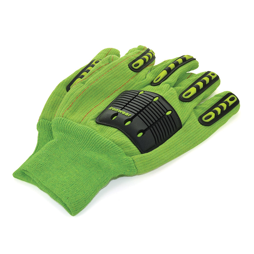 Pair Green Cotton Impact Gloves Universal XL Size