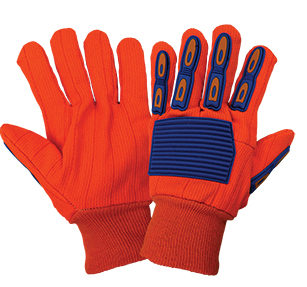 Pair Orange Cotton Impact Gloves Universal - X-Large