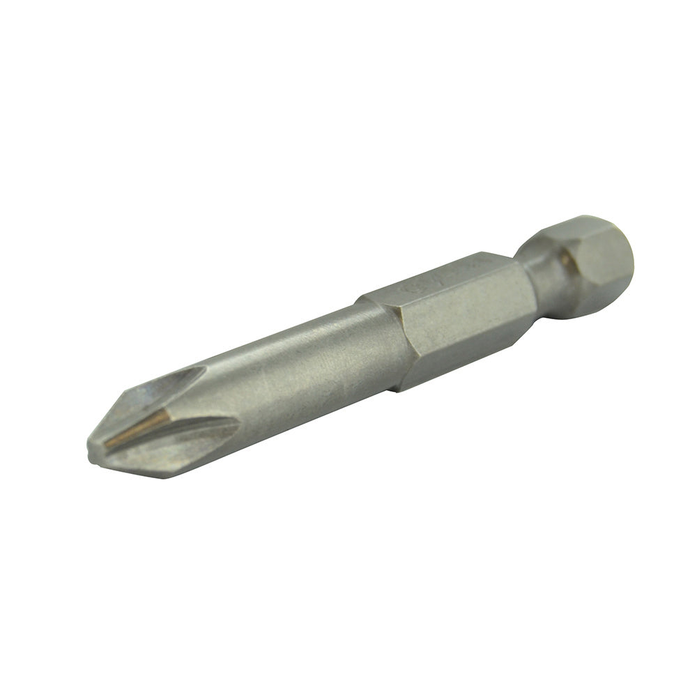 Phillips� Drive 1/4 Inch Shank #2 Tip 2 Inch Length Gunmetal Gray Steel Power Bit